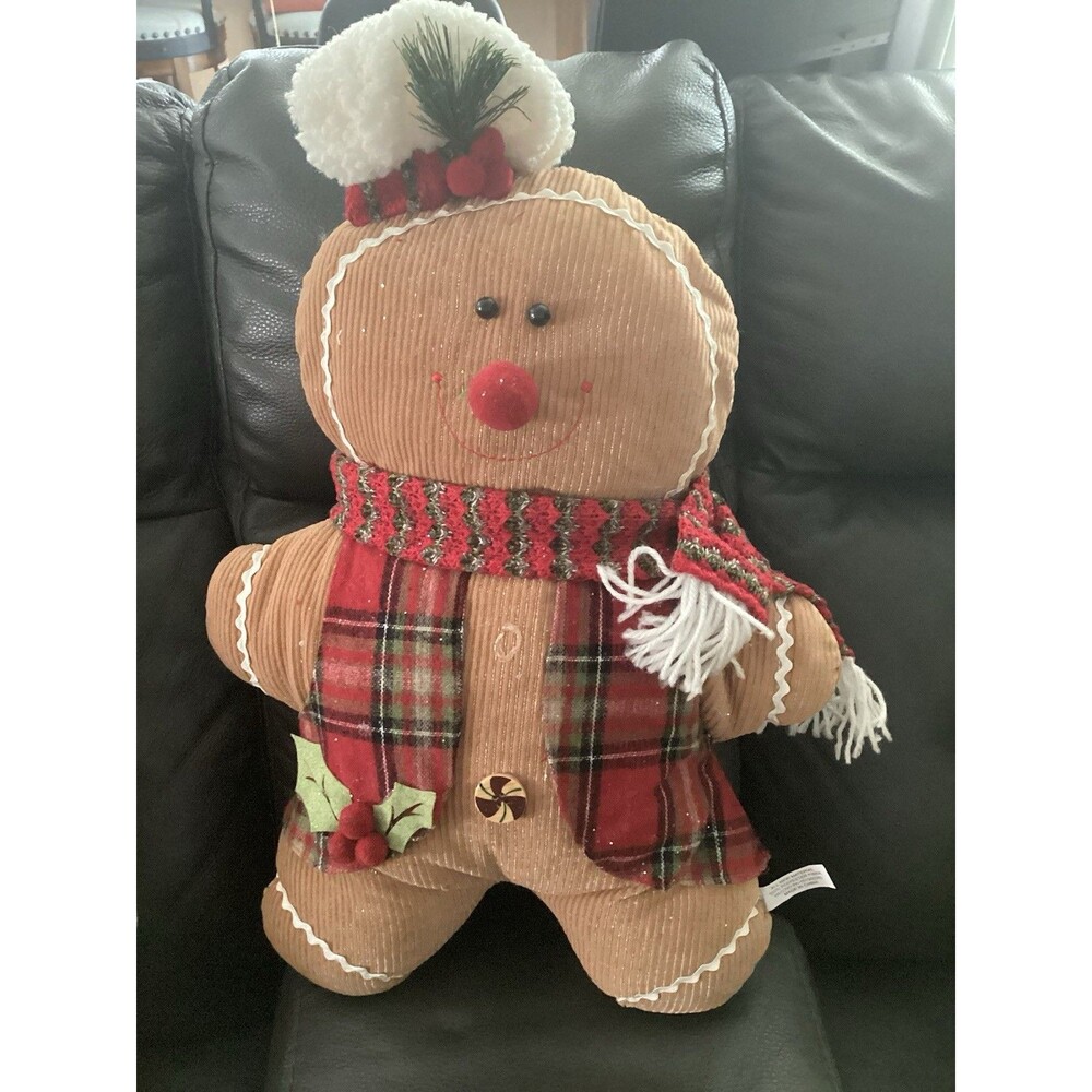 Gingerbread Boy And Girl Set 18"-20" Hobby Lobby Plush Holiday Christmas Plaid - Picture 2 of 11